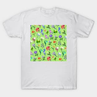 Genshin Impact Flowers Print (Green) T-Shirt